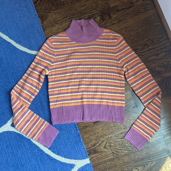 NWOT Tularose Striped Turtleneck Sweater Size XXS - Picture 1 of 3